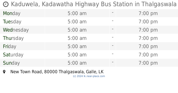 kaduwela-kadawatha-highway-bus-station-thalgaswala-opening-times